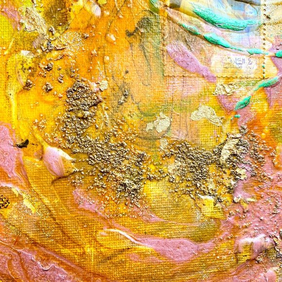 Mother’s Day 1968 II - Original Art Mixed Media Collage Painting 12"x12" - Picture 3 of 6